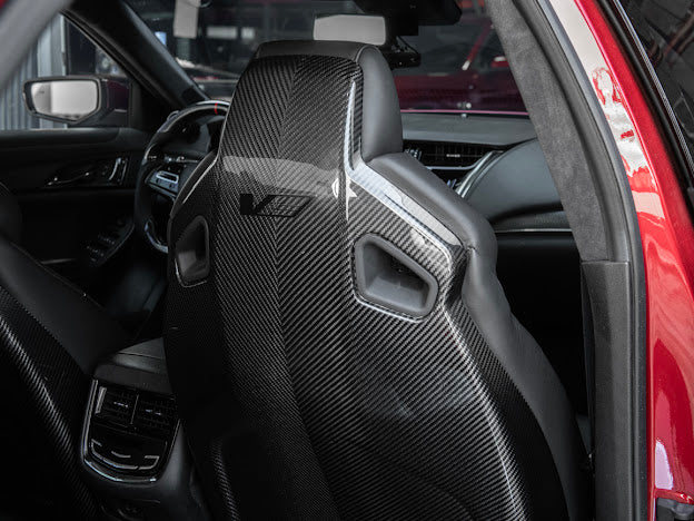 2016+ CADILLAC CTS-V3  | RECARO CARBON FIBER SEAT REAR PANEL COVER REPLACEMENT (DRIVER AND PASSENGER)